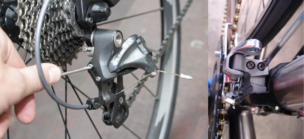 Winding in derailleur limit screws: