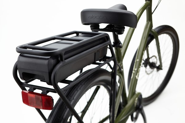 Bike rack with battery