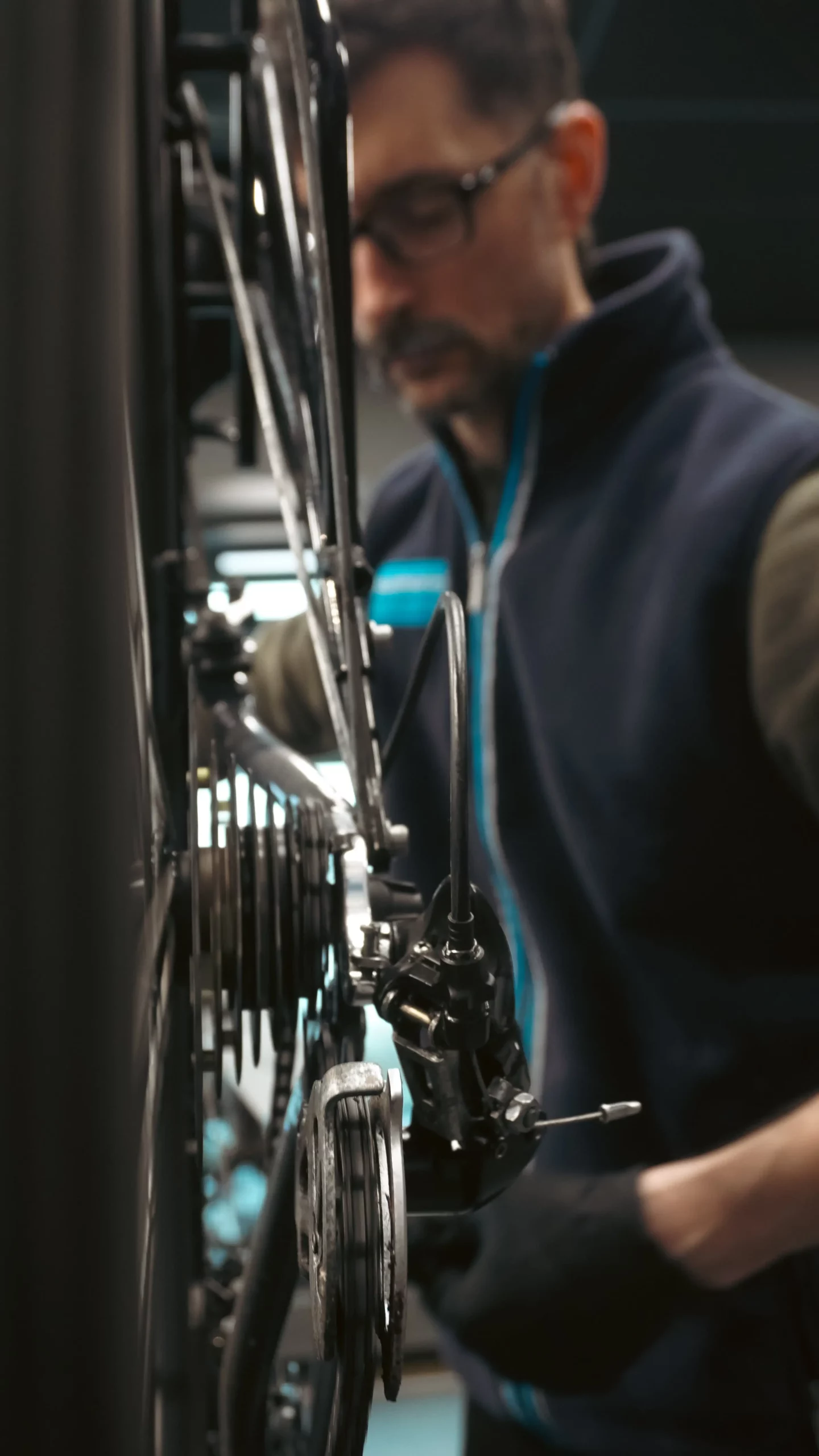A man completing a Standard Service on a bike.