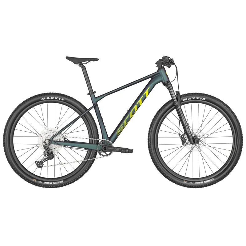 Black and green scott shop mountain bike