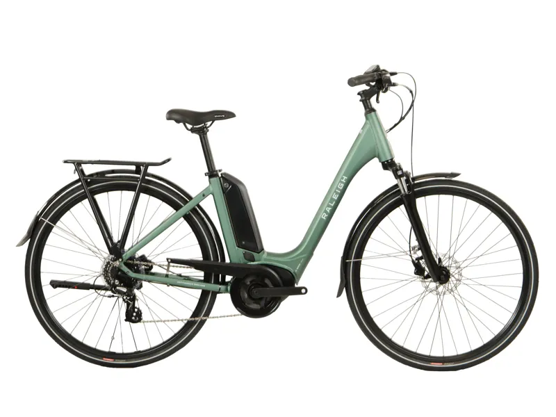 Raleigh Motus Low Step Electric Bike in Green