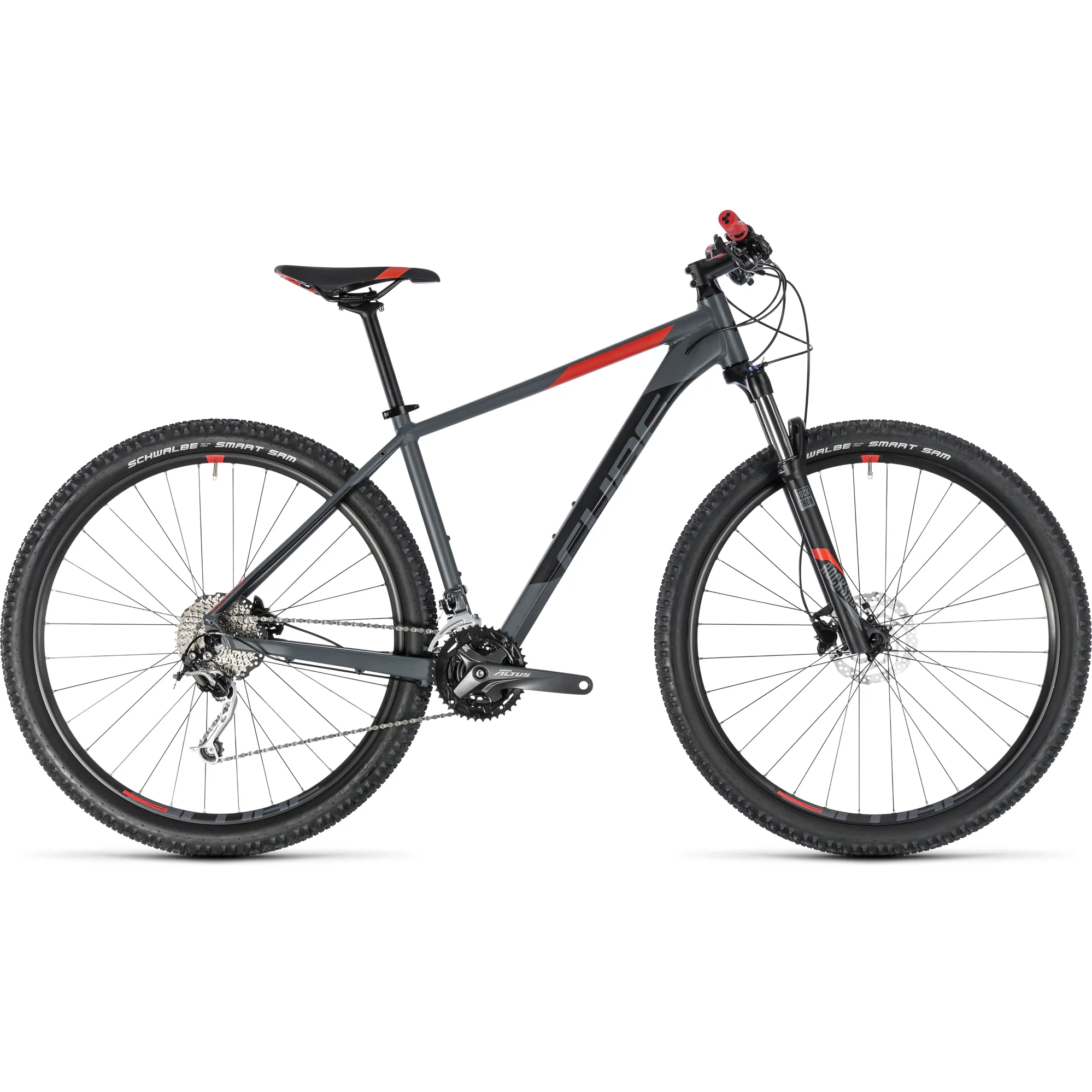 2018 Cube Analog Mens Hardtail Mountain Bike in Grey Red