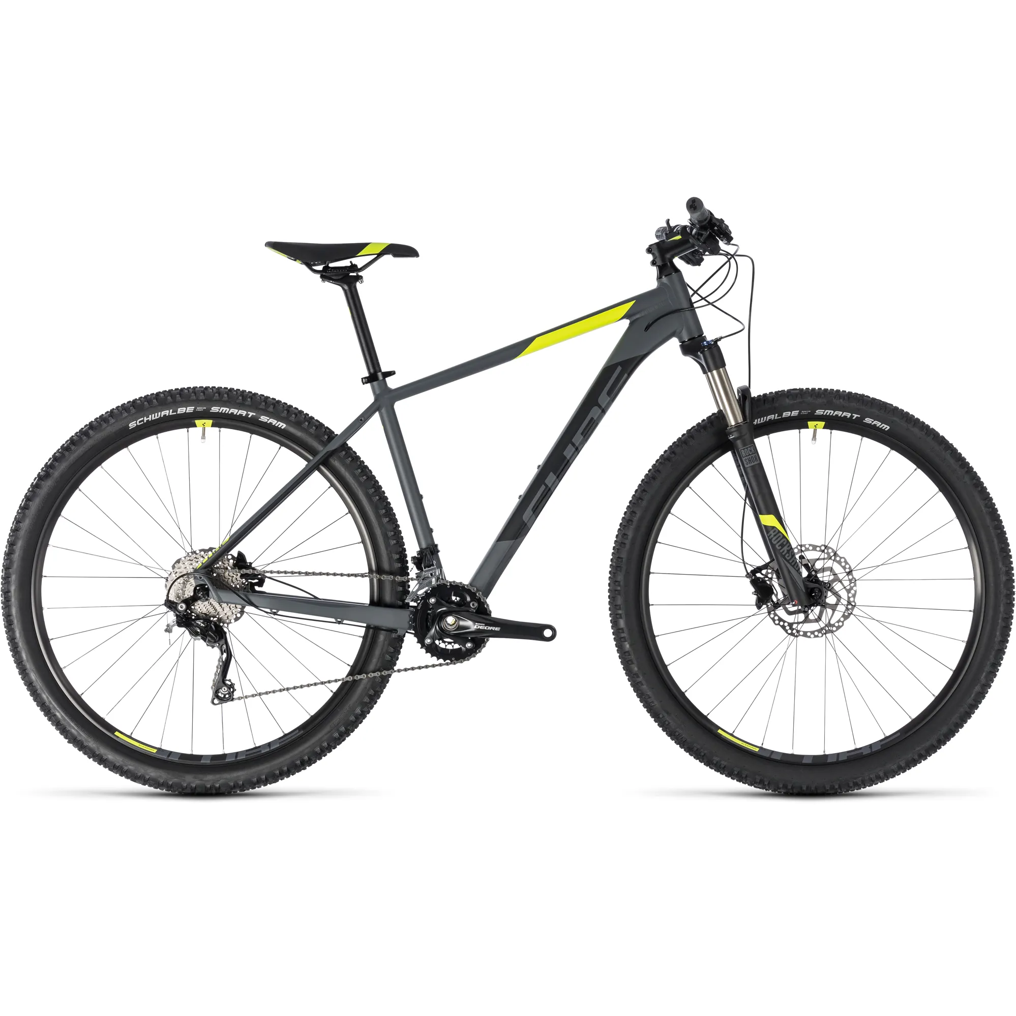 2018 Cube Attention SL Mens Hardtail Mountain Bike in Grey Yellow