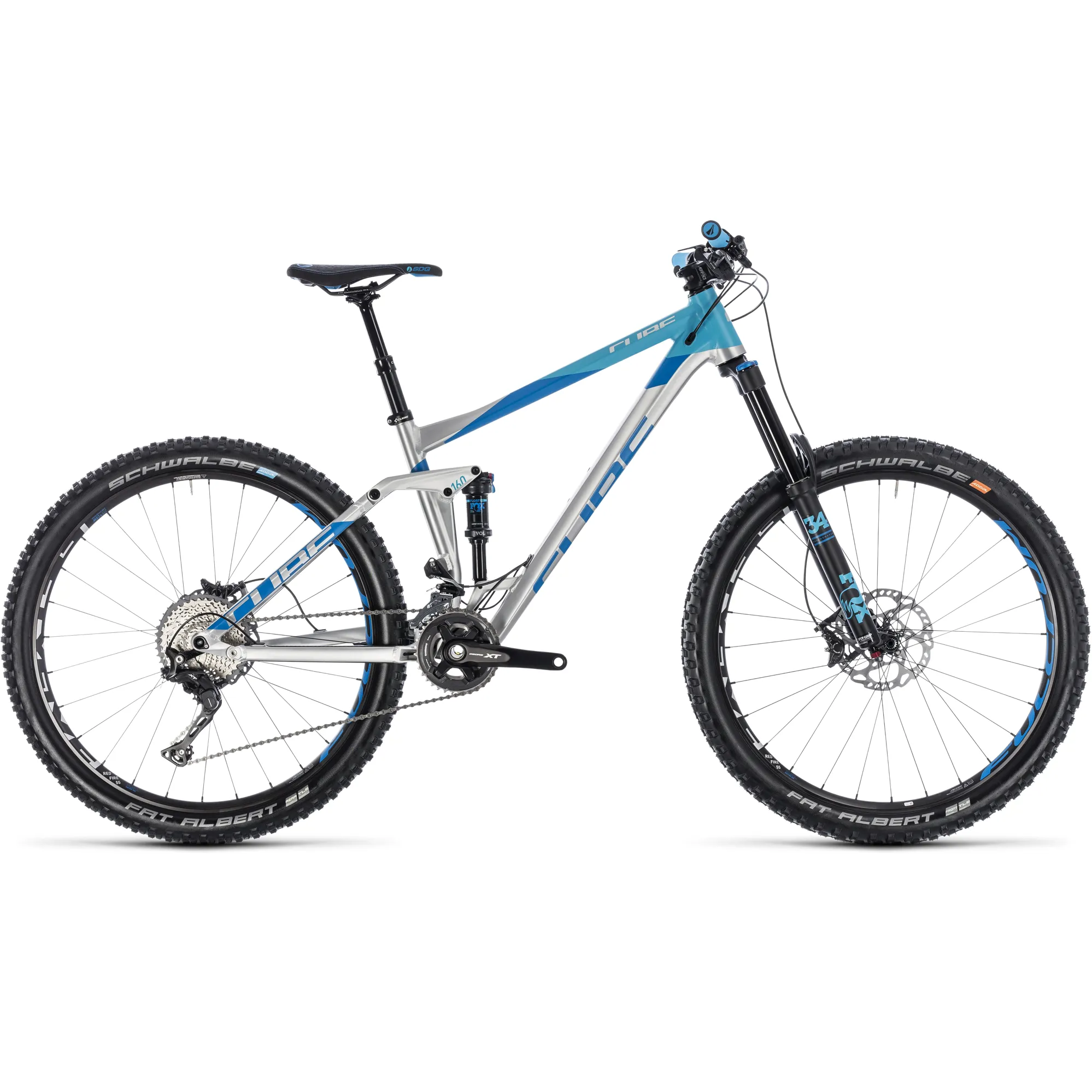 2018 Cube Stereo 160 SL 27.5 Full Sus Mountain Bike in Metal Blue
