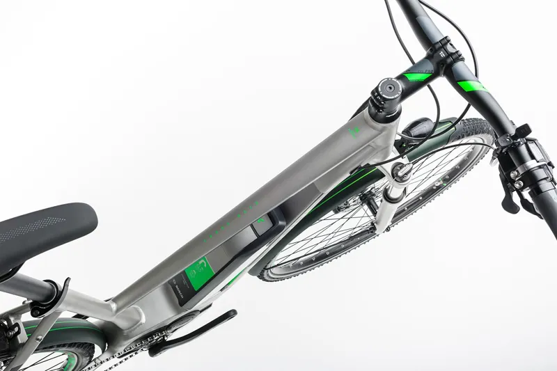 Cube Cross E bike Race Hybrid AllRoad in Sliver Green