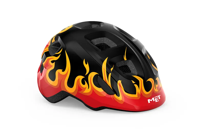 MET Hooray Kid s Helmet in Black Flames