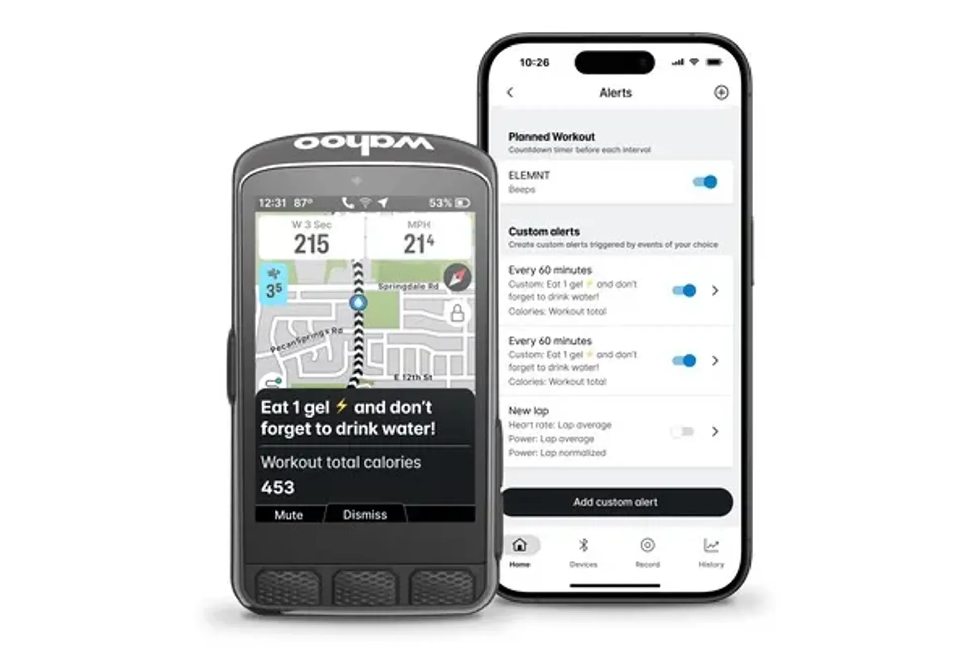 Wahoo ELEMNT ACE Custom Alerts Image