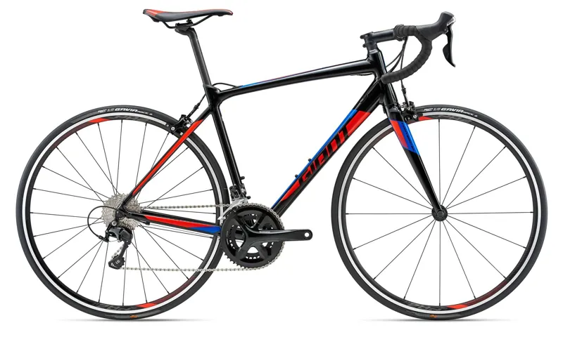 2018 Giant Contend SL 1 Road Bike In Black Red Blue
