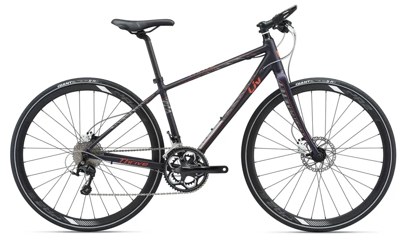 2018 Liv Thrive 0 Disc Womens Hybrid In Dark Purple Coral