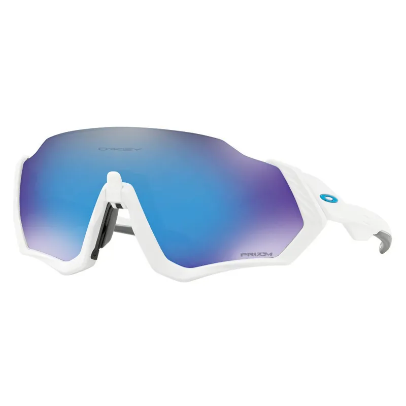 Oakley Flight Jacket White w Prizm Sapphire Lens