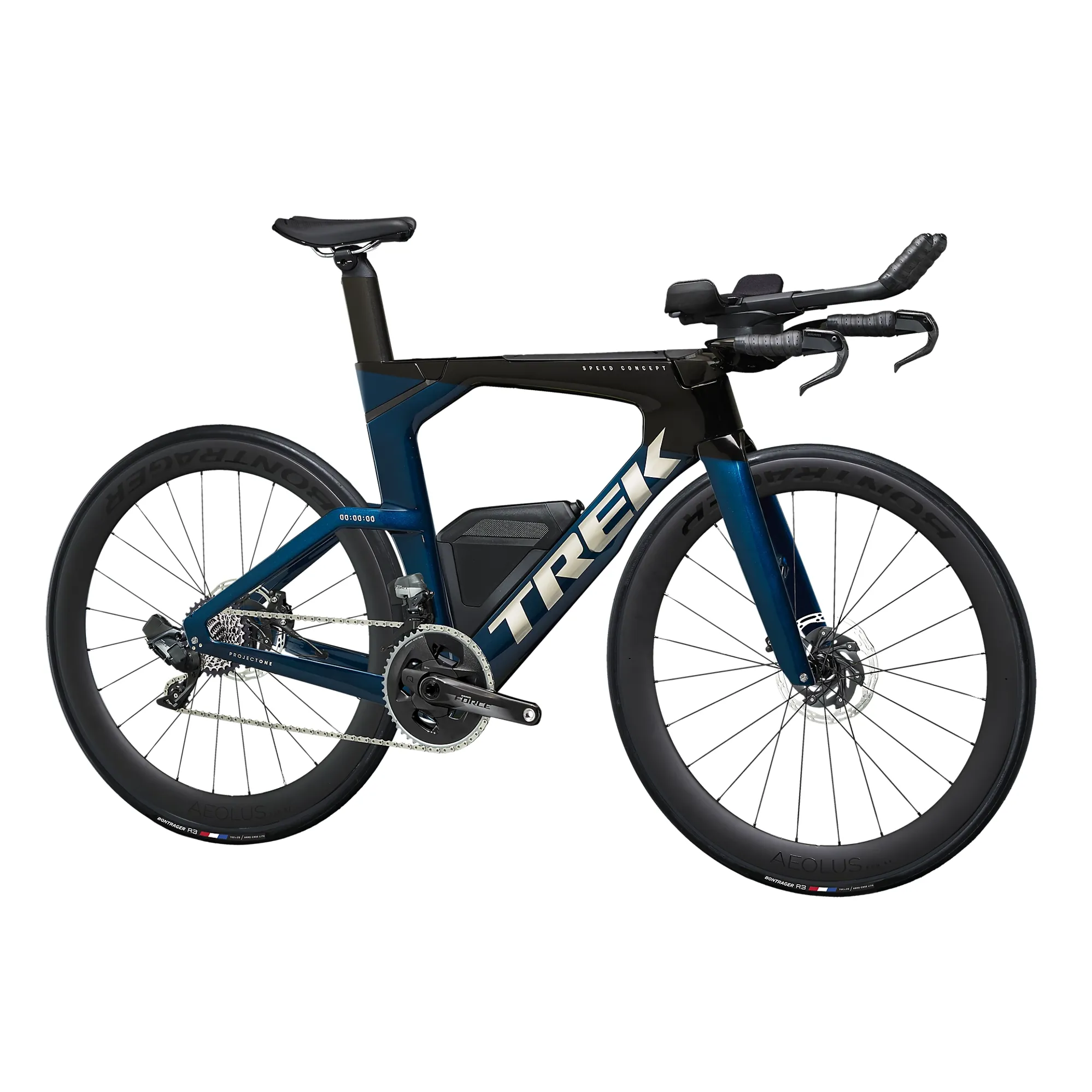 2022 Trek Speed Concept SLR 7 eTap Tri Bike in Mulsanne Blue Blac
