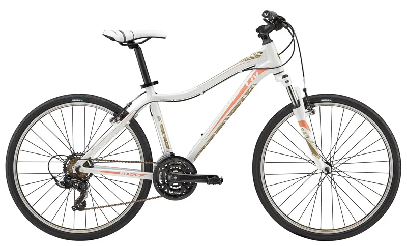 2018 Liv Bliss 3 Hardtail MTB In White Moss Green Coral