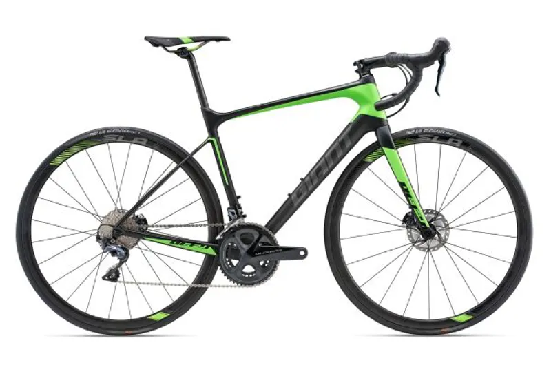 2018 Giant Defy Advanced Pro 1 Mens Road BIke in Bk Grn Ex Demo