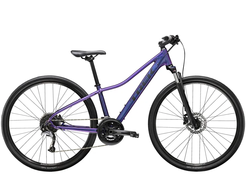 Purple hybrid bike best sale