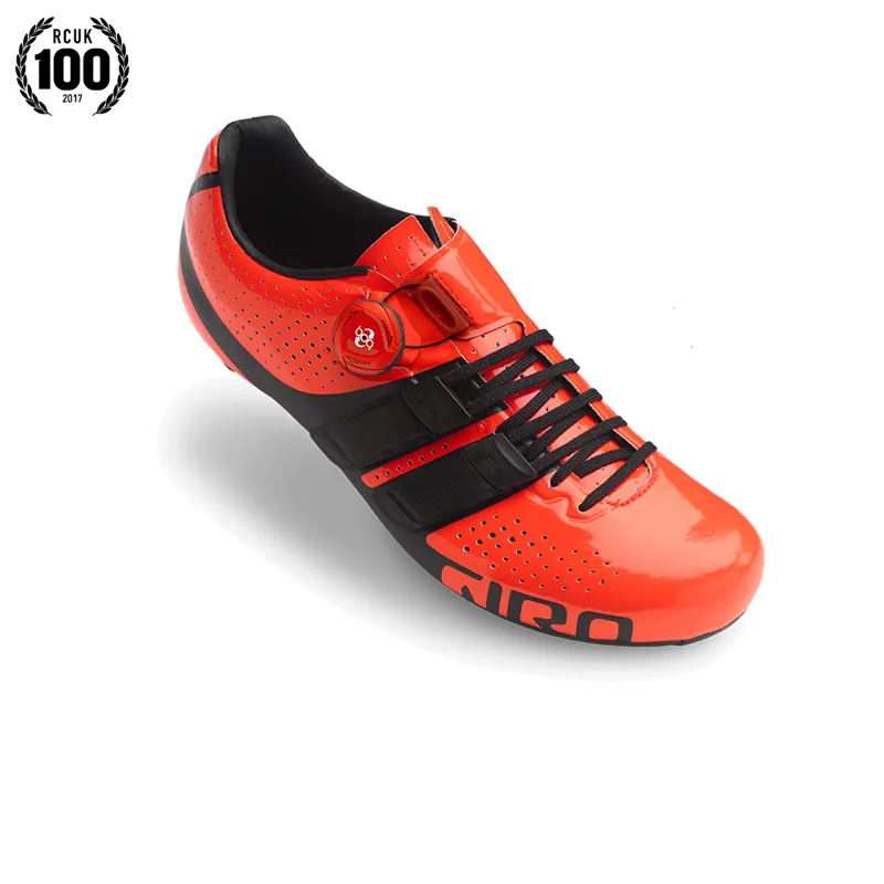Giro Factor Techlace Road Cycling Shoes in Vermillion