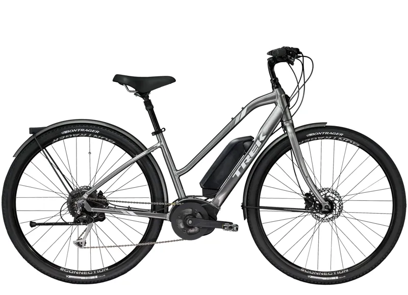 2018 Trek Verve Low Step Through Electric Hybrid Bike In Silver